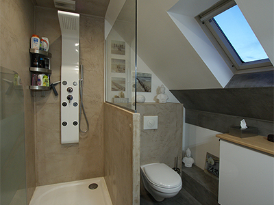 Salle bain adolescents douche renovation Atelier Goreti